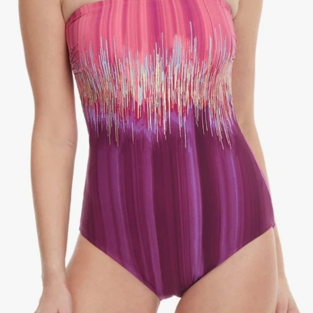 Gottex multi plum one piece NWT